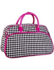 Hounds tooth Pink Trim Bowling Bag Style Duffle Bag - 20"